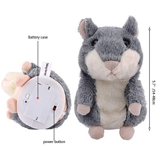 Gray Yoego Cute Mimicry Pet Talking Hamster Repeats What You Say Plush