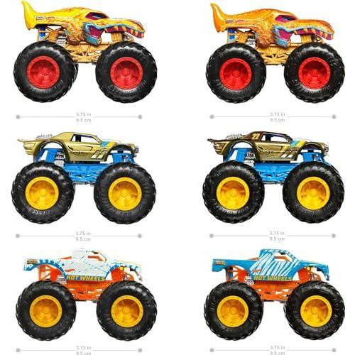 買取売値 Hot Wheels Monster Trucks 1:64 Color Shifters， 3ーPack of Toy Trucks That Ch