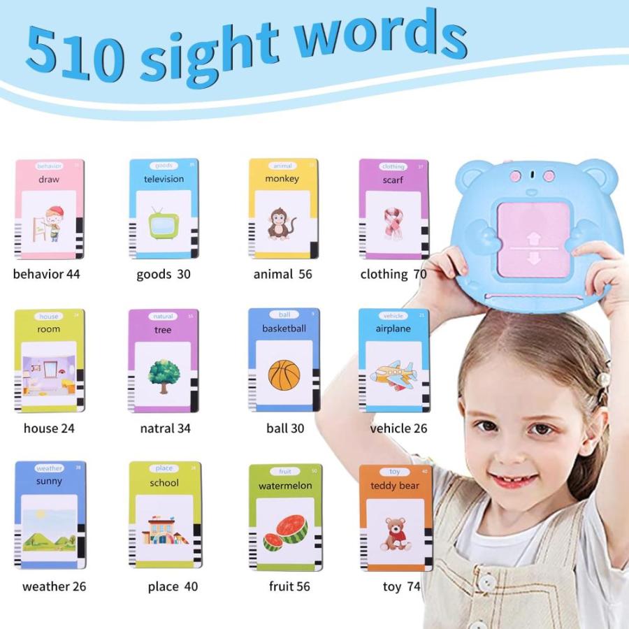 仕入れ Talking Learning Toys for Toddlers Age 3 4 5， 510pcs Flash Cards Educationa