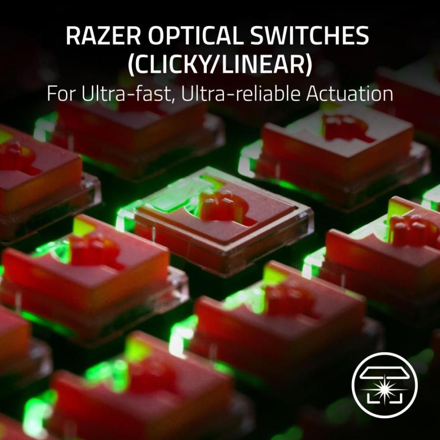 お買得品送料無料 Razer DeathStalker V2 ゲーミングキーボード:薄型光学スイッチ ー クリッキーパープル ー 超耐久性コーティングキーキャップ ー