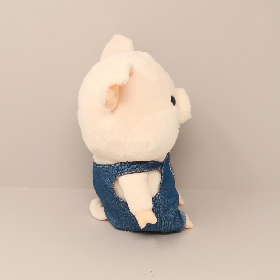 ぷーとん おでかけ ぬいぐるみ Mサイズ デニム ブタ 内藤デザイン研究