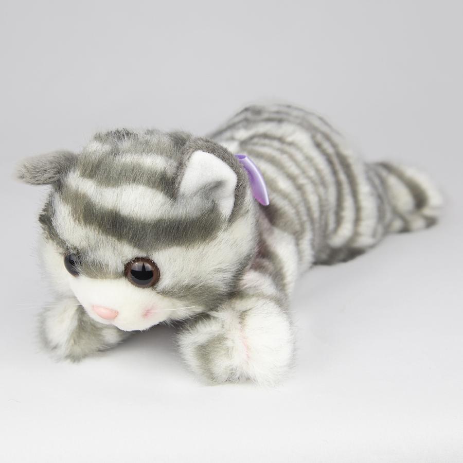 最終値下げ、グレーのリボン付きぬいぐるみ リボンネコ グレー ぬいぐるみ 猫 たけのこ : HONDA STORE - 通販