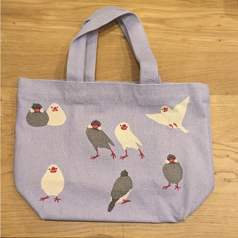 いろいろさくぶん ミニトート トートバッグ 文鳥 桜文鳥 白文鳥 