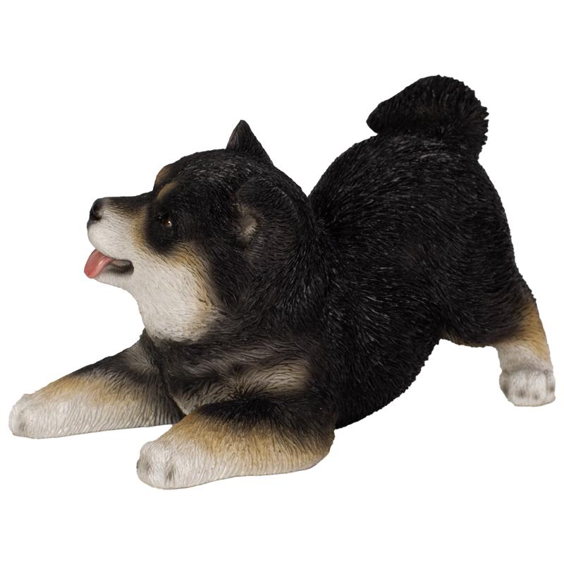 喜ぶ黒柴犬 woobia ウービア アニマルオブジェ 置物 犬 : HONDA STORE