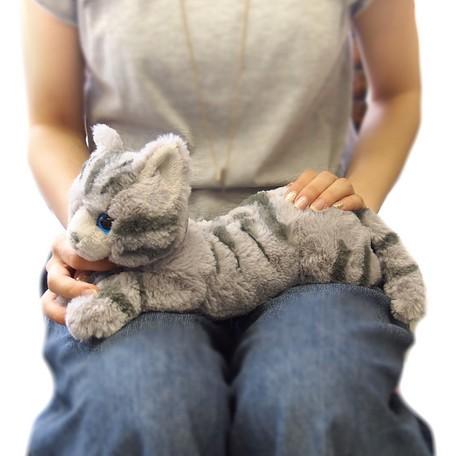 ひざねこ Sサイズ グレー 猫のぬいぐるみ 本物みたいな重さ サンレモン