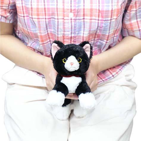 ひざねこ SSサイズ ハチワレ 子猫サイズ 黒 猫 ぬいぐるみ ねこ ひざねこ SSサイズ ハチワレ 子猫サイズ 黒 猫 ぬいぐるみ ねこ