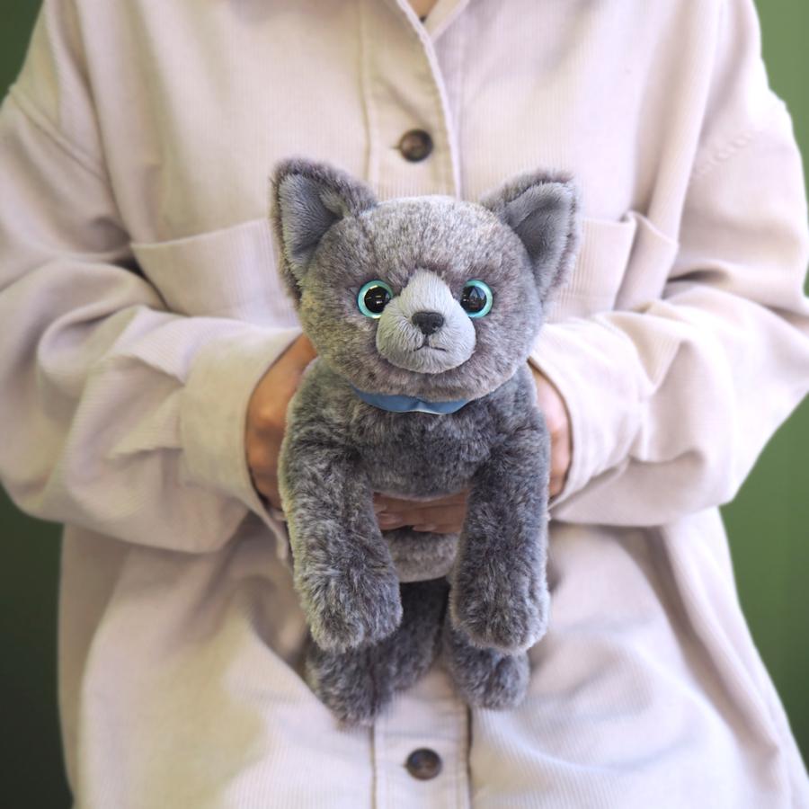 ひざねこ Sサイズ ロシアンブルー 猫のぬいぐるみ 本物みたいな重さ