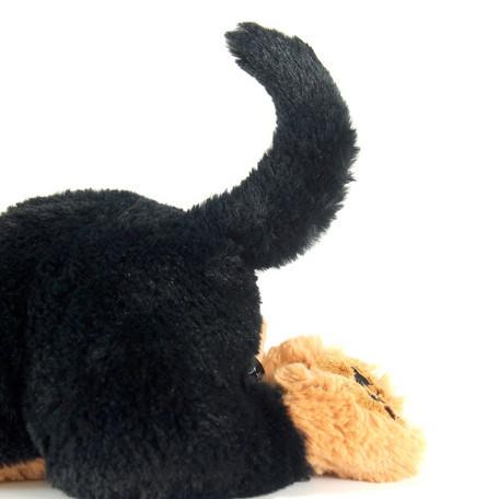 ブラックダックスぬいぐるみ ひざわんこ ミニチュアダックス ブラック ダックスフント 犬