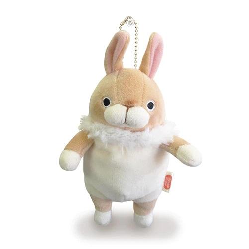 もちうさ 立ち耳 ベージュ ミニ ボールチェーンマスコット もちうさ 立ち耳 ベージュ ミニ ボールチェーンマスコット