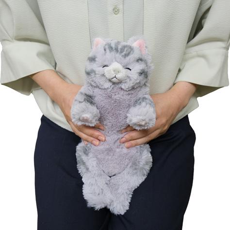 ひざねこ すやすや S サバシロ 小さいサイズ 猫 ぬいぐるみ ネコ