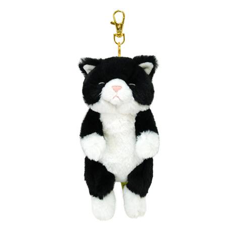 ひざねこ すやすや キーチェーン ハチワレ 猫 ぬいぐるみ マスコット