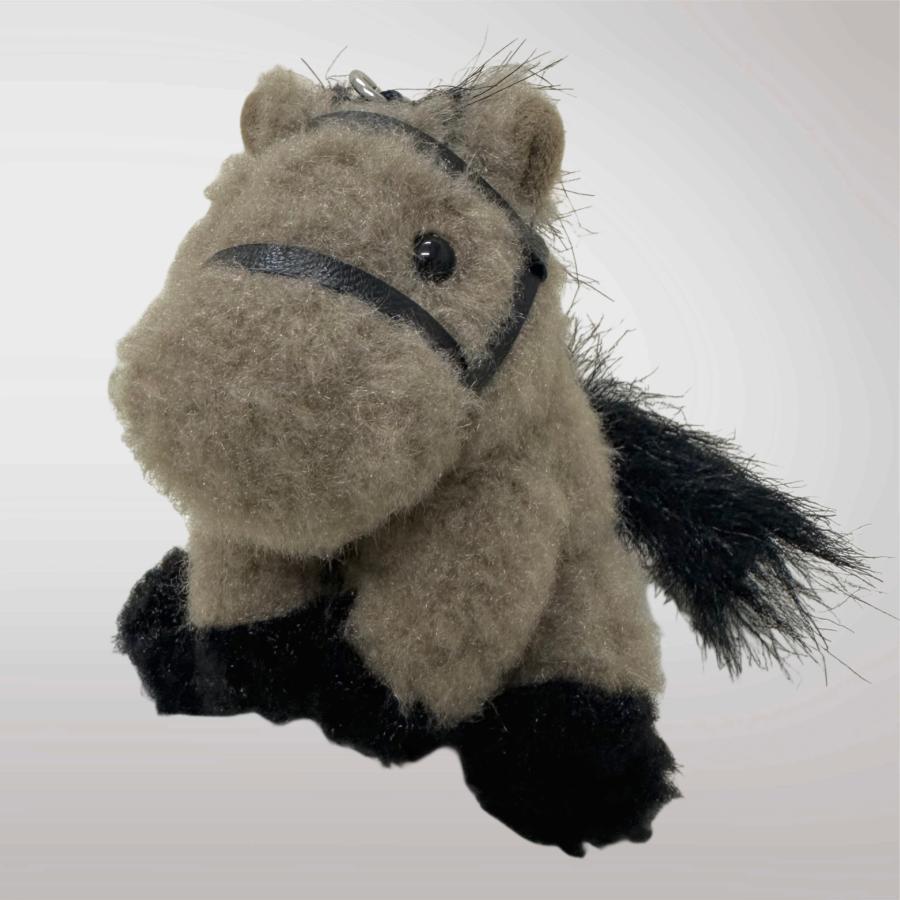 ふわもこシリーズ ウマ ブラウン ぬいぐるみ キーチェーン付き 馬