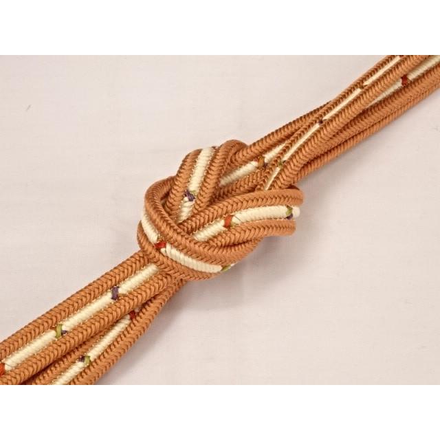 帯締め 帯〆 No 2 128 翠嵐工房 日本製品 絹100 薄茶色 淡い茶色系 総長さ 約162cm 組紐部分長さ 約150cm 房 約6cm 幅 約1 2cm 14 2 128 本多屋 通販 Yahoo ショッピング