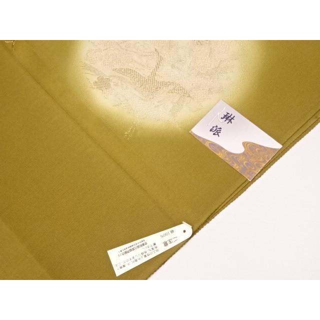 帯揚げ 帯揚 おびあげ 絹100％ 琳派 純金糸入 ゴールド 鶴 梅 No.3-3 