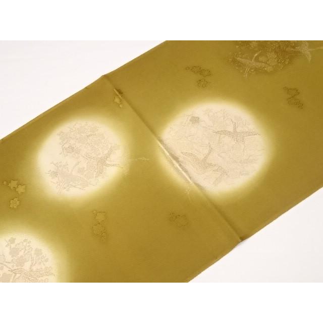 帯揚げ 帯揚 おびあげ 絹100％ 琳派 純金糸入 ゴールド 鶴 梅 No.3-3 