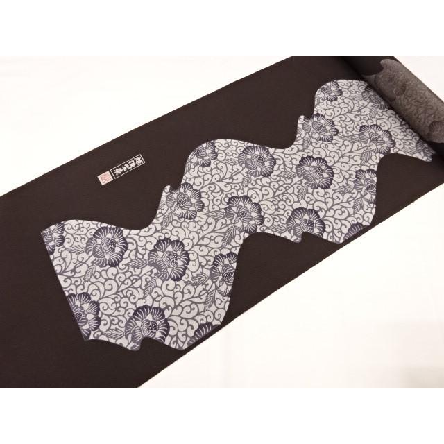 名古屋帯 なごやおび 生地 反物 越後型染 福井県 染帯 染め帯 落款入り  