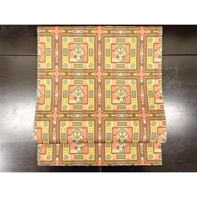龍村美術織物 新品 コプト甲冑異文 仕立上り品 袋 名古屋帯 光波帯 袋 