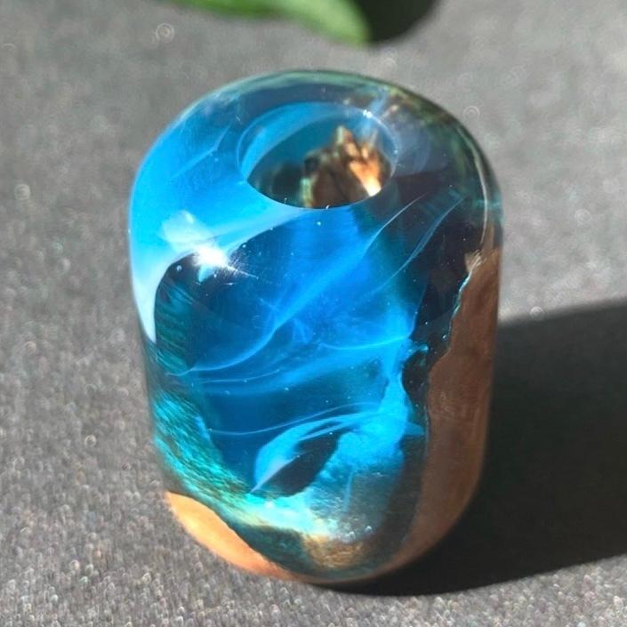 帯留め おびどめ ウッドレジン woodresin 作品No.4 手作り