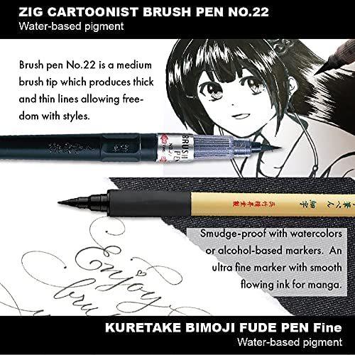 イラストレーション 筆ペン 呉竹 ベーシックセット2 Set Pens 5 ブラック ホワイト ブラック ホワイト Iktb 21 5v 5種 筆ペン 超特価 Bogadecoserveis Com