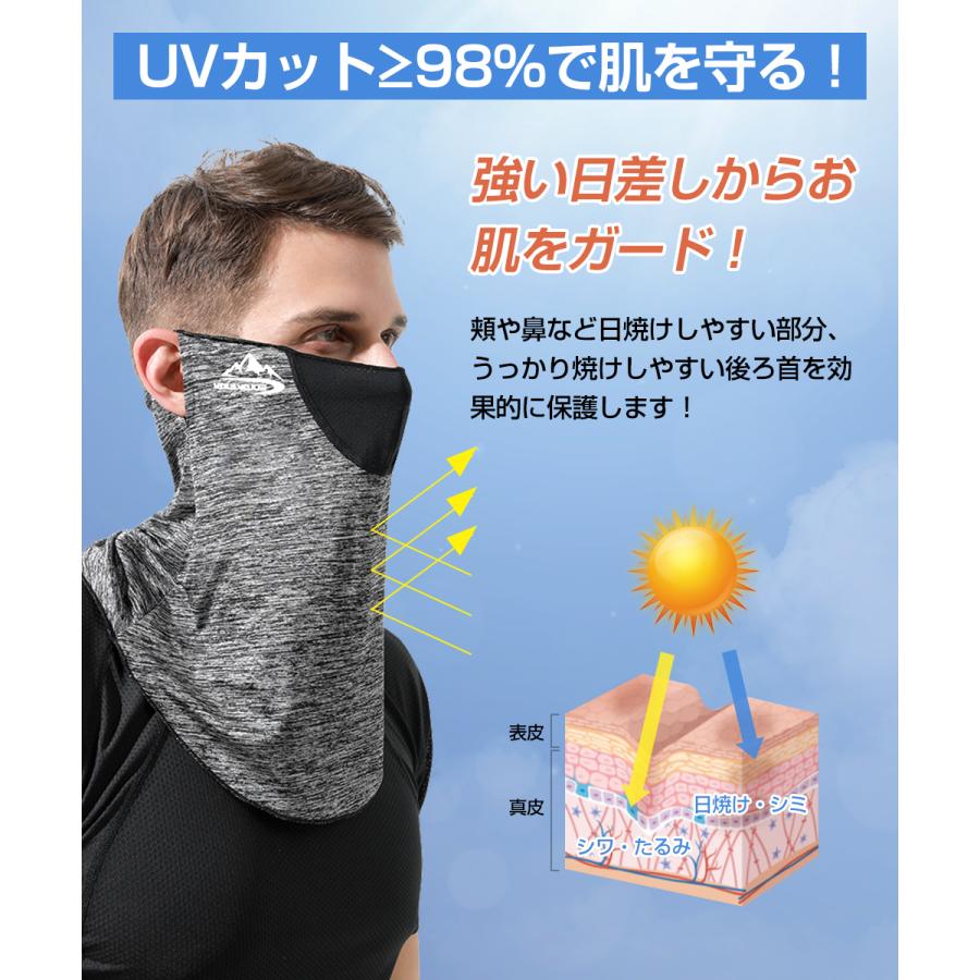フェイスカバー 夏用 メンズ uv スポーツ 冷感 マスク 日焼け防止