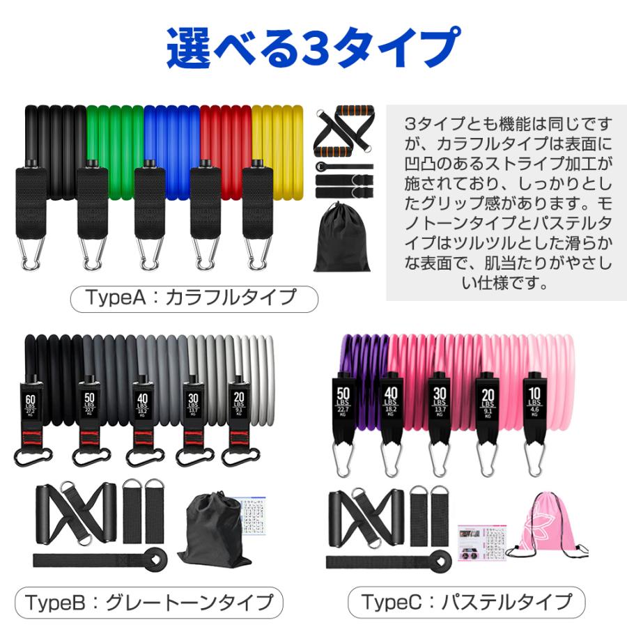 トレーニングチューブ 5本セット 強度別 エクササイズバンド 高 トレーニングチューブ 5本セット 強度別 エクササイズバンド 高