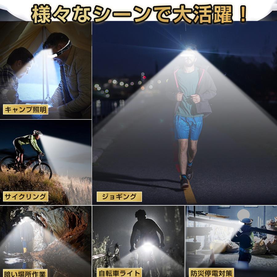 10％OFFクーポン！ ヘッドライト 充電式 USB LED ヘッドランプ 広角 IPX6防水 ランプ アウトドア キャンプ 登山 作業 釣り 軽量 ヘッド ライト 軽量 明るい 頭用｜honest-online｜21