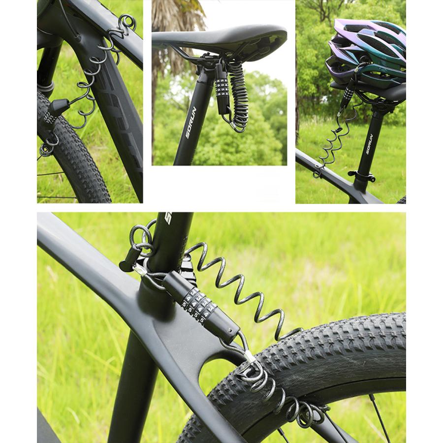 ダイヤルロック ワイヤーロック 自転車ロック 鍵 自転車 ヘルメット