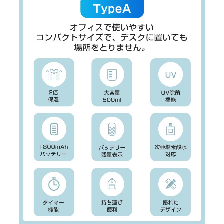 加湿器 小型 大容量500ml　2024新モデル　ダブルミスト　ホワイト Amazon.co.jp: 加湿器 大容量 8L 【2024新ハイブリッド式・4重除