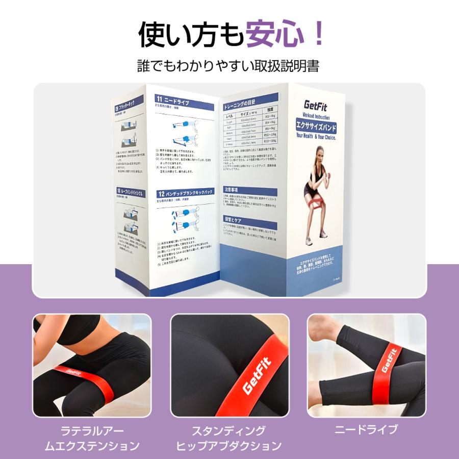エクササイズバンド 5本 GETFIT トレーニングチューブ ゴムバンド