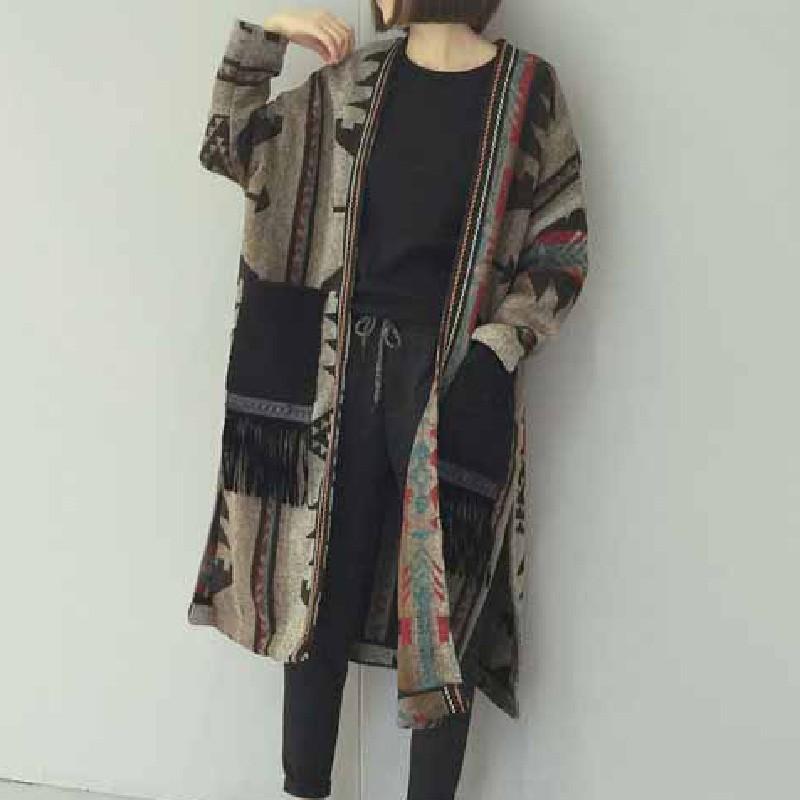 韓国 ファッション レディース トップス カーディガン 春 秋 冬 カジュアル トライバル オルテガ 民族調 フリンジ ガウン ロング Nalo7212 代 30代 40代 Tnalo7212 韓国ワンピース ドレス Natu Loha 通販 Yahoo ショッピング
