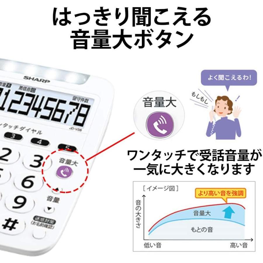 シャープ JD-V38CW 電話機 コードレス 子機2台付き 迷惑電話対策機能 