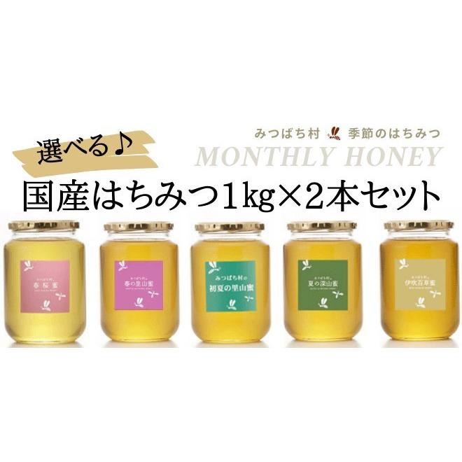 はちみつ 国産 純粋 非加熱 はちみつ1kg2本セット 生産直売 岐阜県産 国産蜂蜜 :1000-2set:みつばち村・春日養蜂場 - 通販