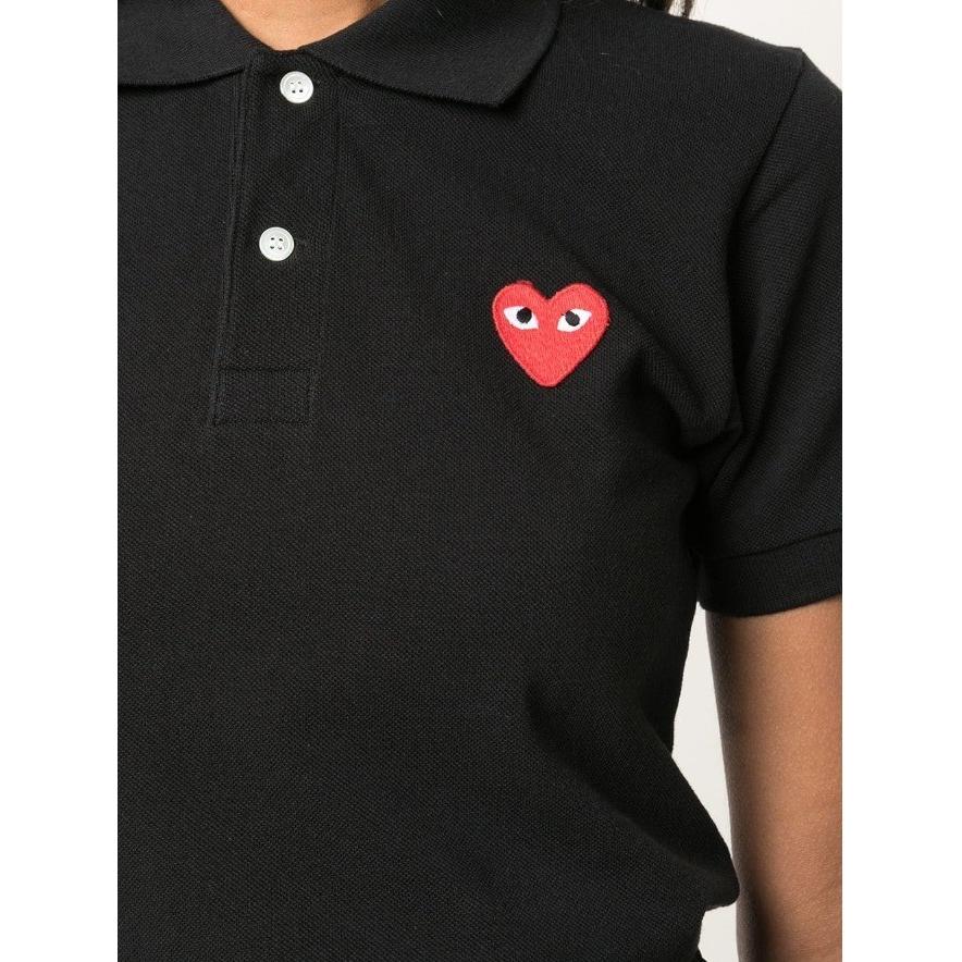在庫あり 即納 コムデギャルソン プレイ Comme Des Garcons Play レディース トップス 赤ハート 黒ハート 半袖 ポロシャツ Red Black Heart Logo Tshirt 高質で安価 Studiostodulky Cz