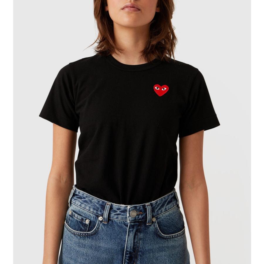 コムデギャルソン プレイ Comme Des Garcons Play レディース トップス ワンポイント 黒地 赤ハート 半袖 Tシャツ Black Red Heart Logo Tshirt T107 1 Honeybees 通販 Yahoo ショッピング