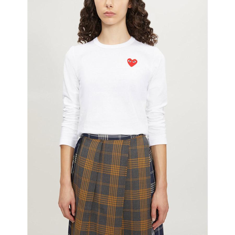 再値下げ コムデギャルソン プレイ Comme Des Garcons Play レディース トップス 黒ハート 赤ハート ロンt 長袖 Tシャツ Heart Logo Tshirt 速達メール便送料無料 Www Skylanceronline Com