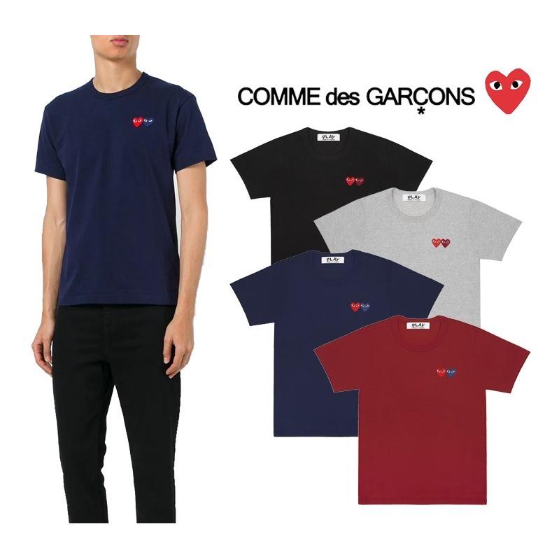 comme des garcons double heart t shirt