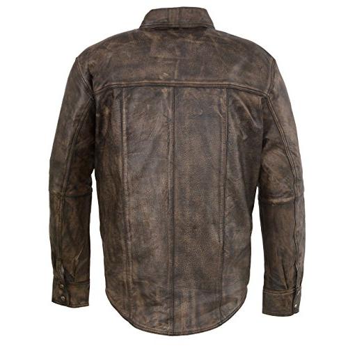 特典 Milwaukee Leather Men´s Lightweight Leather Snap Front Shirt (XX-Large)