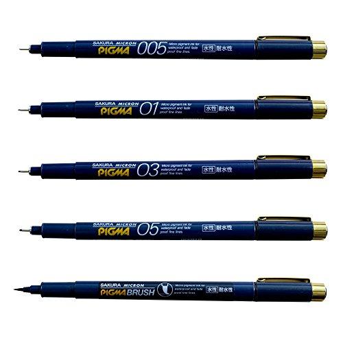 サクラクレパス 水性ペン ピグマ 5種セット 黒 Esdk 5 49 完売