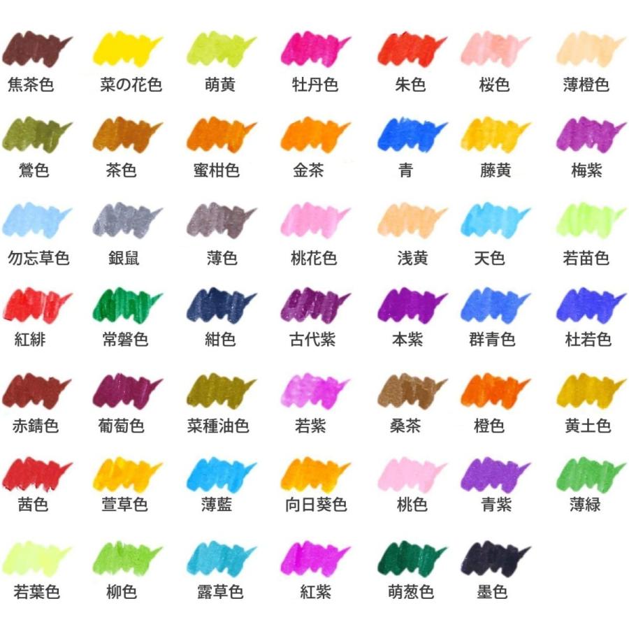 超お買い得 Ohuhu 水彩毛筆48色 水ペン2本 カラー筆ペン 水彩筆 水性 水彩画 ブラッシュ レタリング イラスト 手帳 色塗 Wantannas Go Id