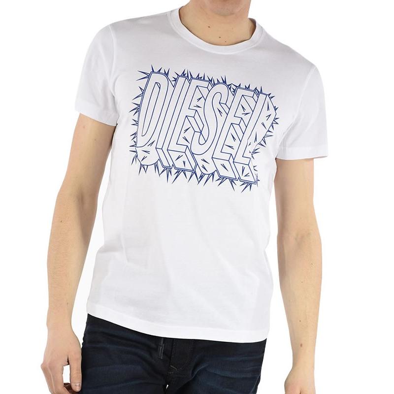 ディーゼル DIESEL Tシャツ メンズ 半袖 Tee 00SCQ8 0091B T-DIEGO-SL ロゴ ラバープリント DS41286 メール便送料無料｜honeyflavor｜04