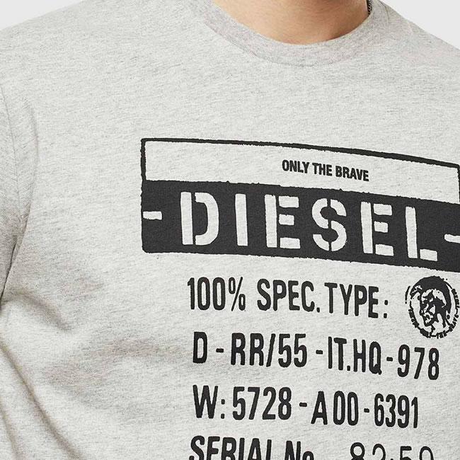 DIESEL ディーゼル Tシャツ クルーネック 半袖 メンズ 00SEFZ 0091A T-DIEGO-S1 ブリント ロゴ DS41328SL メール便送料無料｜honeyflavor｜06