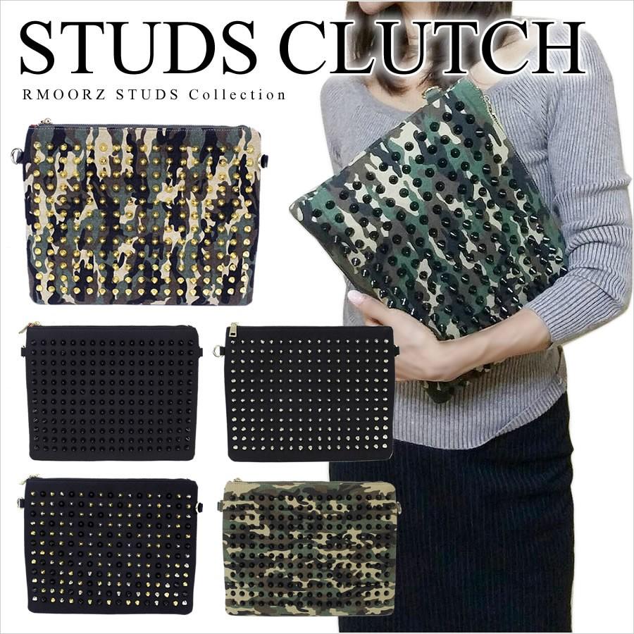 スタッズバッグ スタッズ クラッチバッグ ショルダー付 キャンバス メンズ レディース Nbbt5551sl Nbbt5551sl Honeyflavor 通販 Yahoo ショッピング