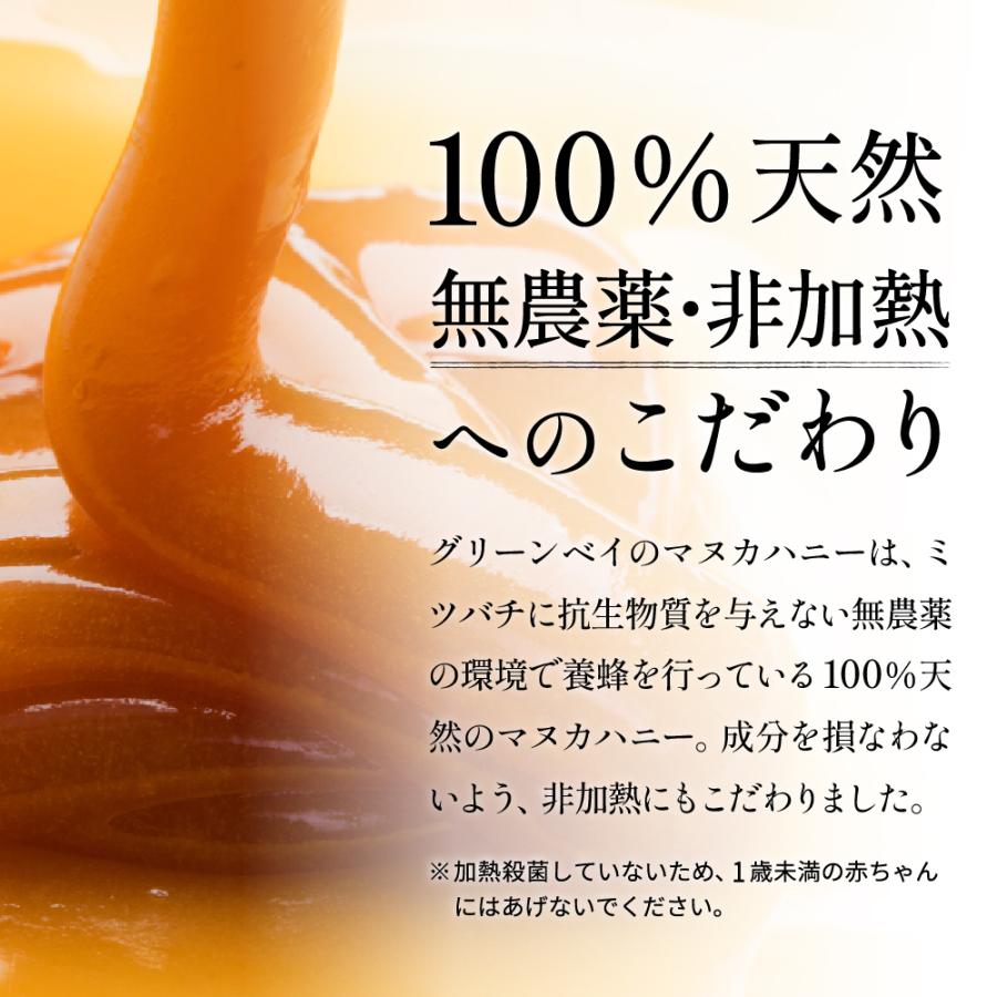 マヌカハニー  UMF10+ 高評価4.7以上 発がん性 不検出 無農薬 はちみつ グリーンベイ プレミアム  送料無料 MGO261以上 非加熱 生マヌカ 250g 爆買 母の日 | GREENBAY PREMIUM | 17
