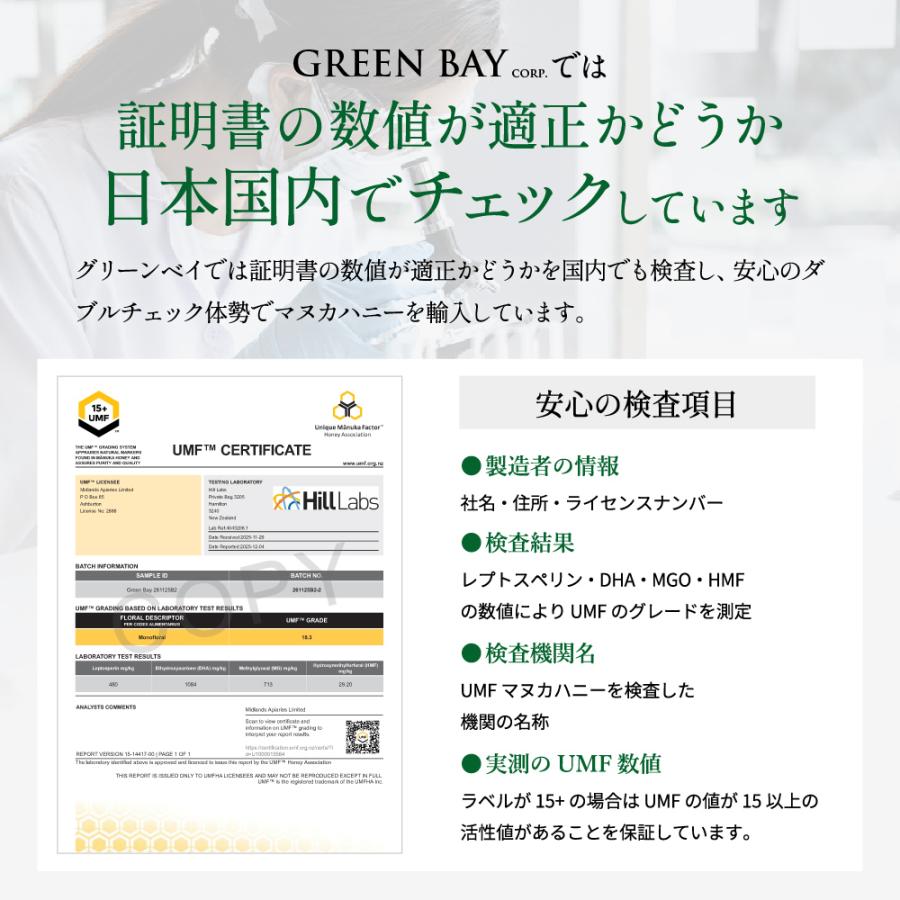 マヌカハニー UMF22+ クール便不要 発がん性 不検出 グリーンベイ 無農薬 はちみつ 250g 送料無料 非加熱 生マヌカ 無農薬 腸活 喉 免疫 健康維持 食べやすい | GREENBAY PREMIUM | 17