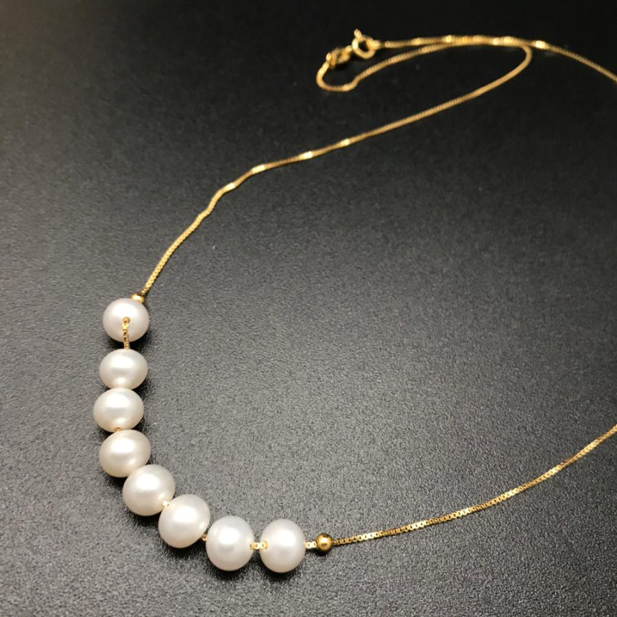 【パールピアス プレゼント中】天然 淡水 パール 金属アレルギー 対応 レディース ネックレス シルバー925 結婚 誕生日 大人可愛い おしゃれ 簡単 普段使う 真珠の画像