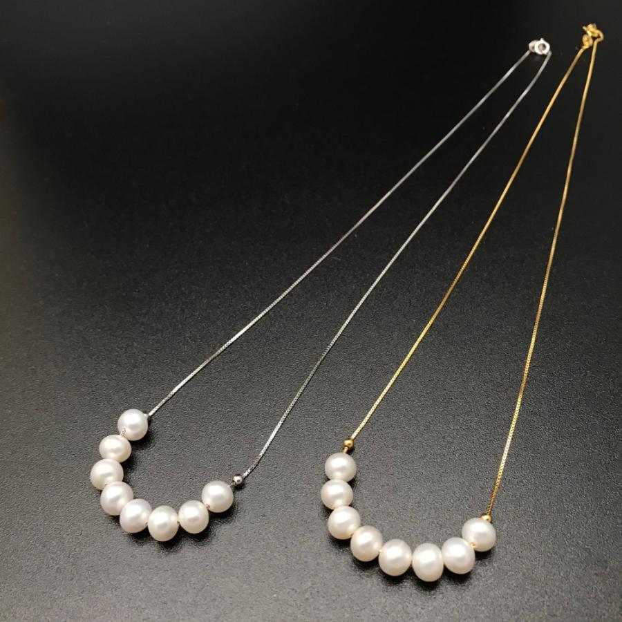 【パールピアス プレゼント中】天然 淡水 パール 金属アレルギー 対応 レディース ネックレス シルバー925 結婚 誕生日 大人可愛い おしゃれ 簡単 普段使う 真珠の画像
