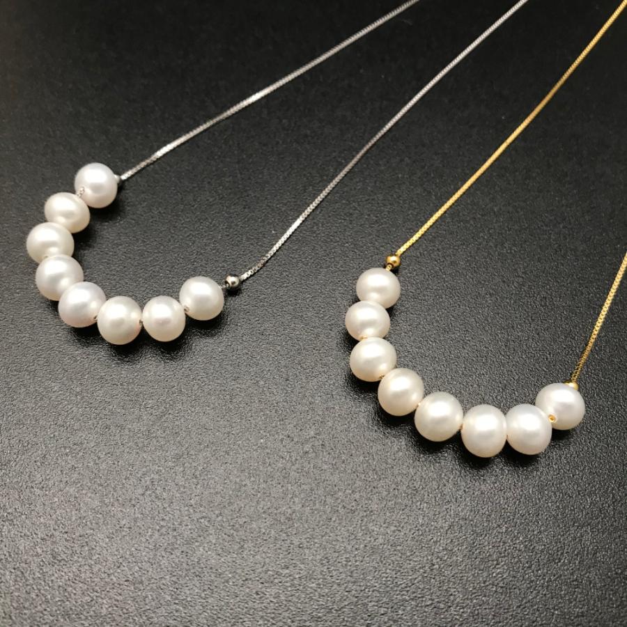 【パールピアス プレゼント中】天然 淡水 パール 金属アレルギー 対応 レディース ネックレス シルバー925 結婚 誕生日 大人可愛い おしゃれ 簡単 普段使う 真珠の画像