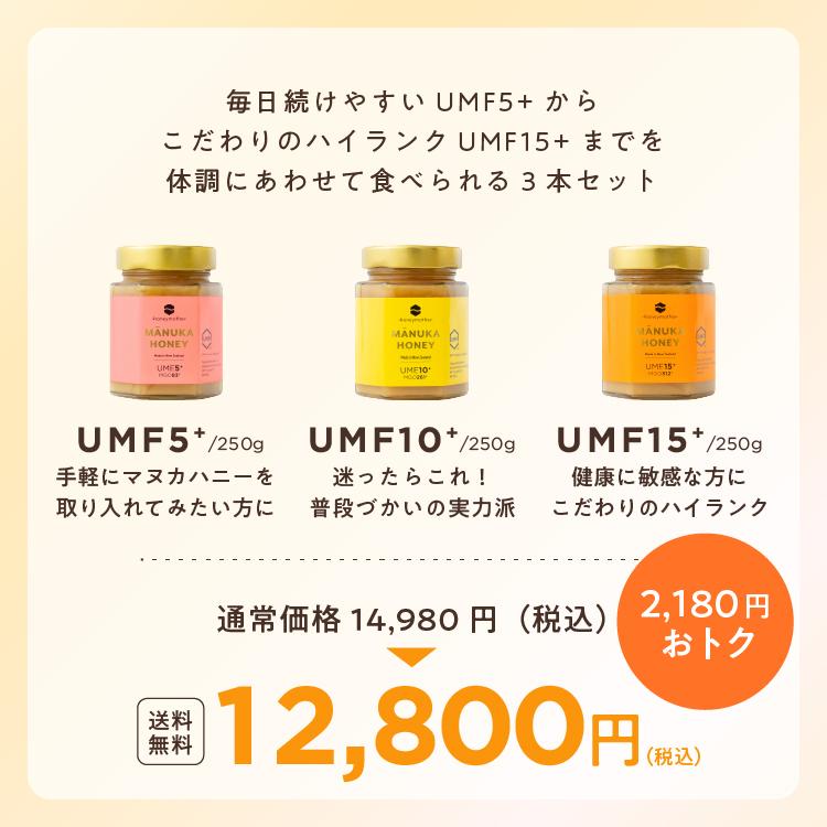ハニーマザー ミドルランク - マヌカハニー 食べ比べ 3本セット UMF 5+