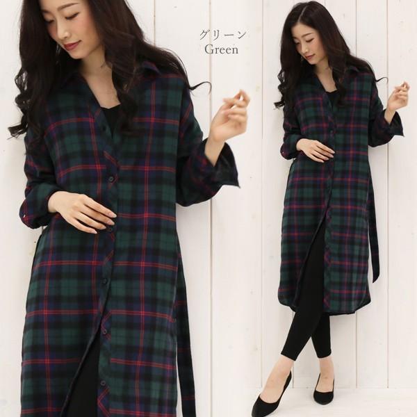 チェック柄 ネルシャツ ワンピース レディース シャツワンピース チェック ロング スキッパー リボン シャツ ブラウス メール便対応可 Op1410 ハニーオンデイズ 通販 Yahoo ショッピング