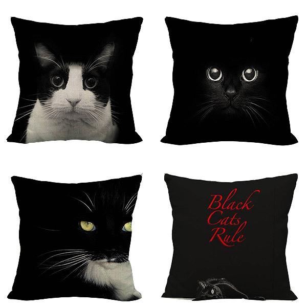 クッションカバー 猫 ネコ 45x45cm おしゃれ イラスト アニマル 北欧 クッション インテリア 雑貨 メール便対応可